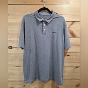 Orvis Performance Polo Shirt Gray Bass Embroidered Logo Men’s Large Tencel Blend